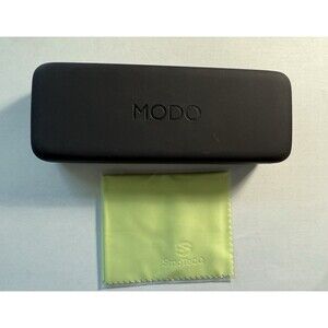 MODO Black Eyeglasses Sunglasses Clamshell 6" Hard Case & CleanCloth,GLASSES NIC